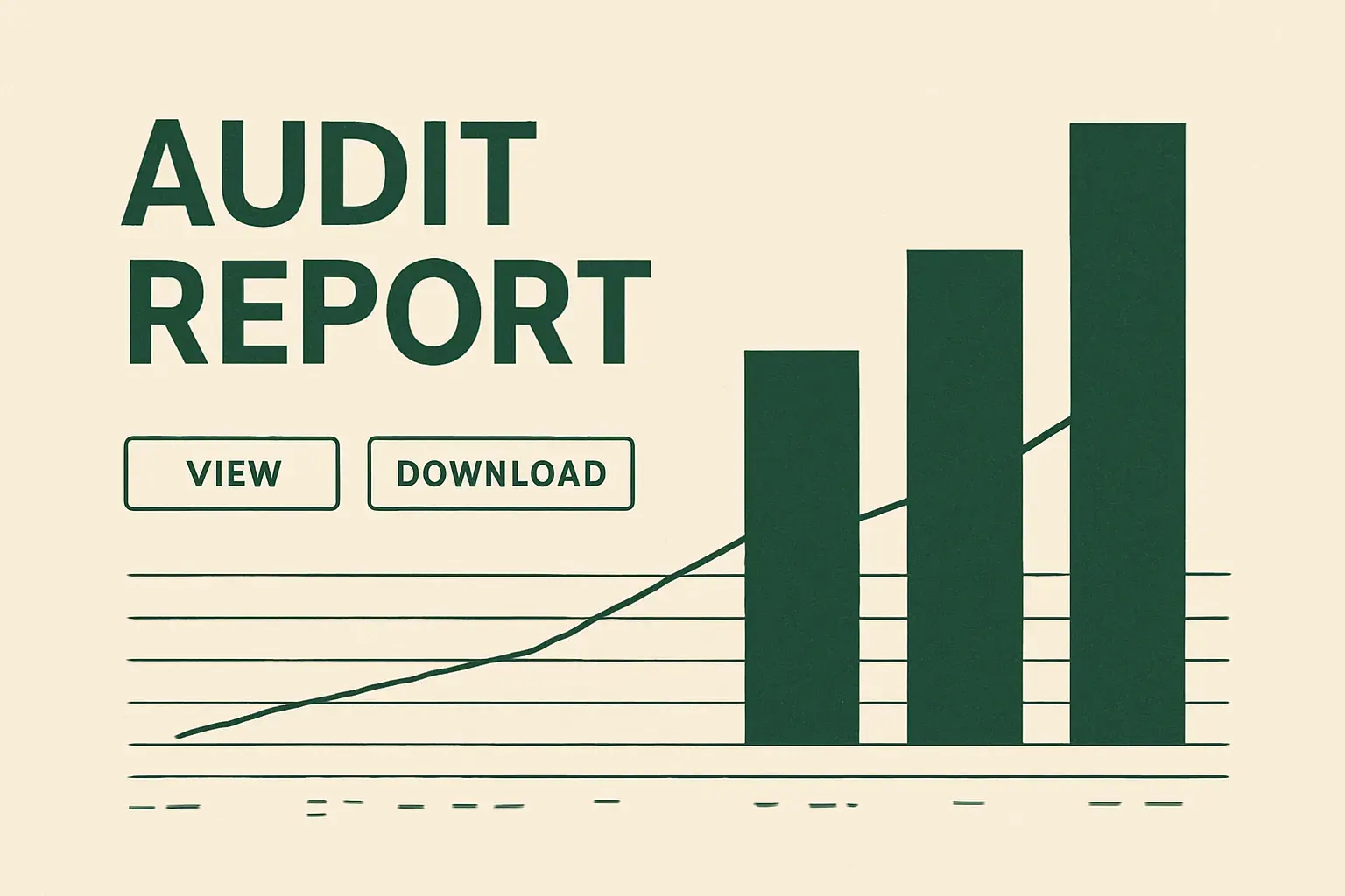 Abstract ranking-curve report composition in green and ink